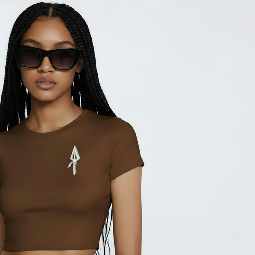 Chicka Crop Top Brown